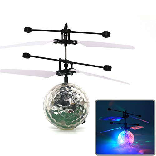 フライングボール 飛行機 おもちゃ サンタ 光るおもちゃ 子供の飛行ボール LEDヘリボール 赤外線誘導 浮動検知 玩具 ミニヘリコプター 電
