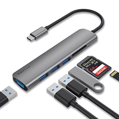 USB C ハブ 6in1 USB Type C WALNEW HUB 変換アダプタ USB 3.0ポート４つ 高速データ転送 タイプC ハブ TFカード/SDカードMacBook Pro/Ma