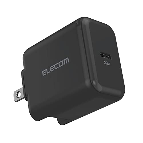 エレコム USB コンセント 充電器 30W (USB PD対応) USB-C×1 ノートPC用 スイングプラグ ブラック ACDC-PD2130BK