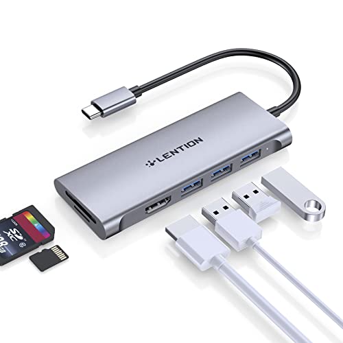LENTION 6in1 USB C ハブ CB-C34 4K HDMI Micro SD / SDカードリーダー UHS-I対応 USB3.0 ×3 USB Type C タイプc 変換 アダプタ MacBook