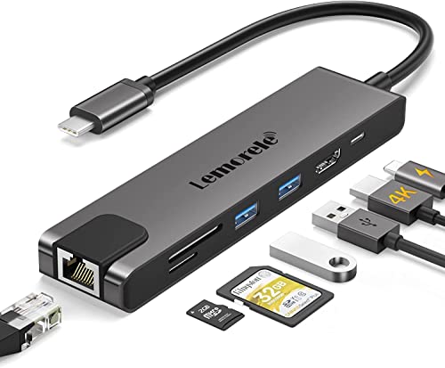 USB C ハブ 7-in-1 Usb c hub Lemorele USB Type C ハブ USB3.0*2 高速データ伝送 100WPD充電 急速充電 4K@30Hz HDMI SD TFカードリーダ
