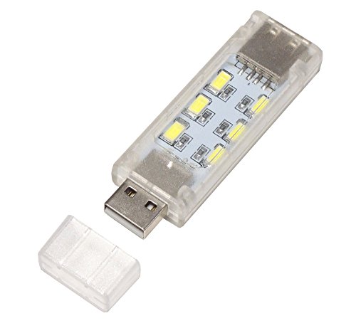 KAUMO USB LEDライト USB 2ポート 両面 6灯+6灯 電球色 USBメモリ型 透明カバー