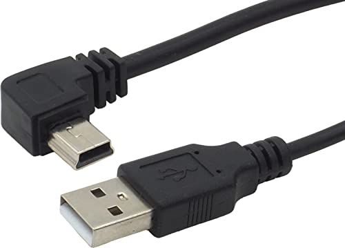 オーディオファン miniUSBケーブル 充電専用 USB2.0 L字 miniUSB (オス) - USB-A (オス) miniB L字型D USBケーブル 充電のみ ブラック 約