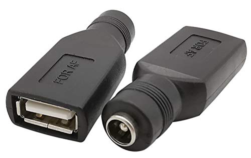 オーディオファン USB変換アダプタ USB タイプA (メス) - DCプラグ Φ5.5mm * Φ2.1mm 2点セット