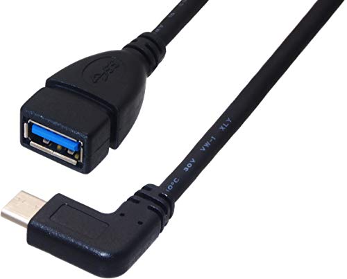 オーディオファン USB-C OTG ケーブル USB3.0 最大転送速度 5Gbps 短い 約25cm L字タイプ