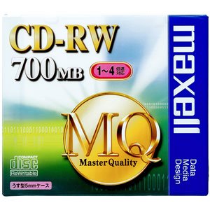 maxell データ用 CD-RW 700MB 4倍速対応 1枚 5mmケース入 CDRW80MQ.S1P