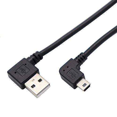 ViViSun USB 2.0 ミニケーブル USB(A)オス-USB(miniB)オス 同時L型 左右90°方向変換ケーブル 金メッキ付き 高速480Mbpsのデータ転送同期