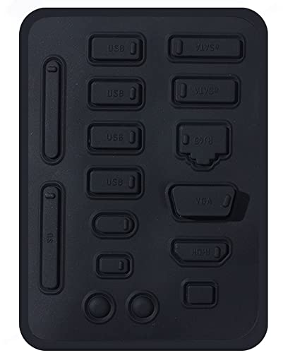 オーディオファン パソコン用 ダストカバー 各種コネクタ (USB LAN HDMI SDなど全12種) 防塵 保護 カバー キャップ ブラック