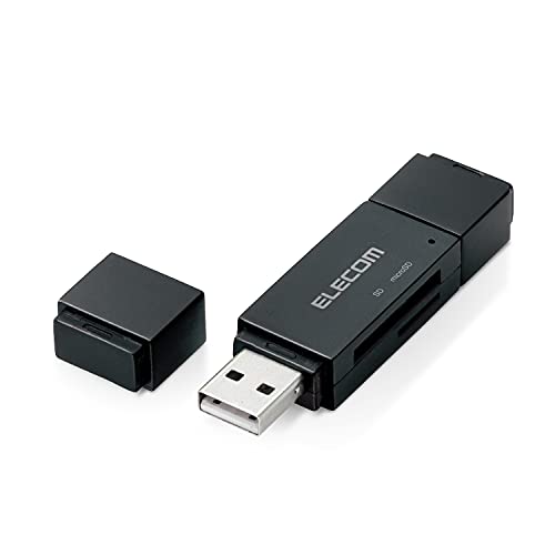 エレコム カードリーダー USB2.0 microUSBコネクタ搭載 スティックタイプ パソコン スマホ タブレット対応 ブラック MRS-MBD09BK