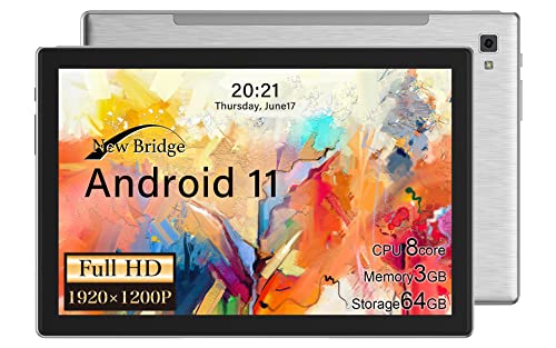 ニュー ブリッジ タブレット 10.1インチ 最新Android11 解像度1920*1200 オクタコアプロセッサー メモリー3GB+内蔵ストレージ64GB Blueto