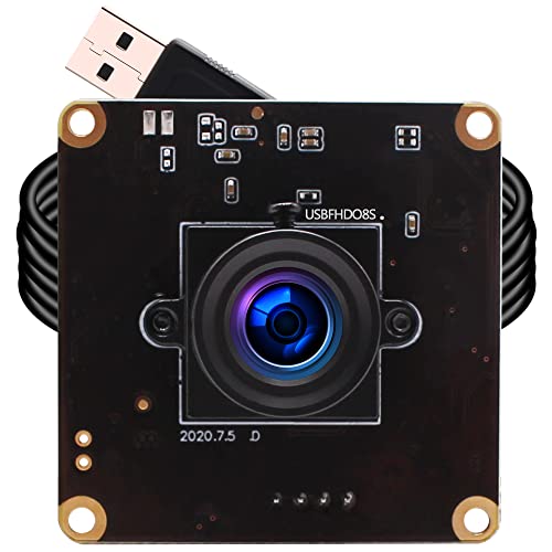 ELP 260fps usbカメラモジュール 200万画素 Webカメラモジュール 1080P 3.6mm Webカメラ 広角 CMOS OV4689 USBカメラ 2MP カム FHD ウェ