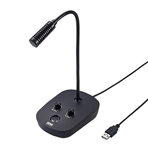 サンワサプライ USBスピーカーフォン スタンドマイク型 フレキシブルアーム 有線USB接続 Skype・Zoom・Teams対応 MM-MC37
