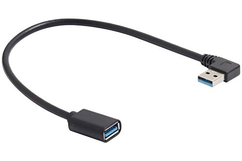 オーディオファン USB延長ケーブル L字 オス USB3.0 方向変換 Aタイプ メス - Aタイプ オス 5Gbps 延長ケーブル L字C 0.3ｍ ブラック