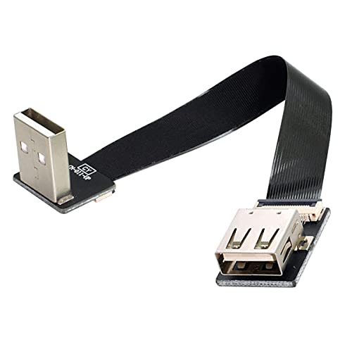 Cablecc アップ アングル USB 2.0 Type-A オス - メス延長データ フラット スリム FPC ケーブル、FPV & ディスク & スキャナー & プリン