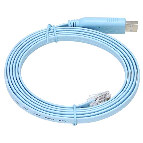 KAUMO CONSOLE(RJ45) USB変換 コンソールケーブル (ブルー 1.8m FTDIチップ)