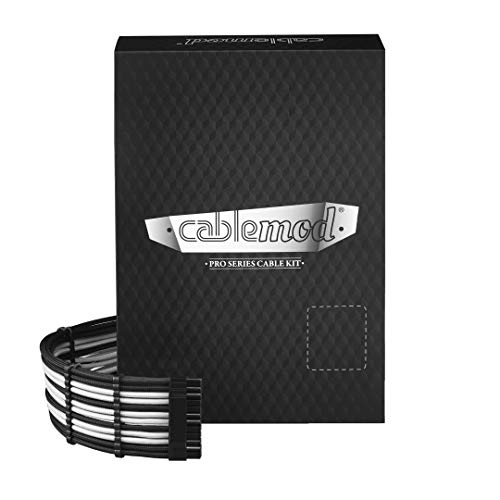 CableMod C-Series Pro ModFlex Sleeved Cable Kit for Corsair RM Black Label/RMi/RMX (Black + White)