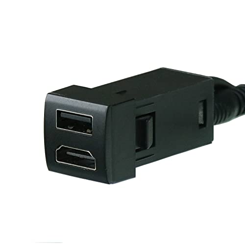 USB入力ポート＆HDMI入力ポート オーディオ中継 オーディオパーツ スペアスイッチホールがUSB/HDMI入力端子に変身 トヨタ/ダイハツ車用 (
