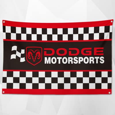 「ダッジ・モータースポーツ」特大フラッグ・旗バナー約150ｃｍ×90ｃｍのビックサイズでお部屋・ガレージの装飾に最適！アメリカ雑貨・