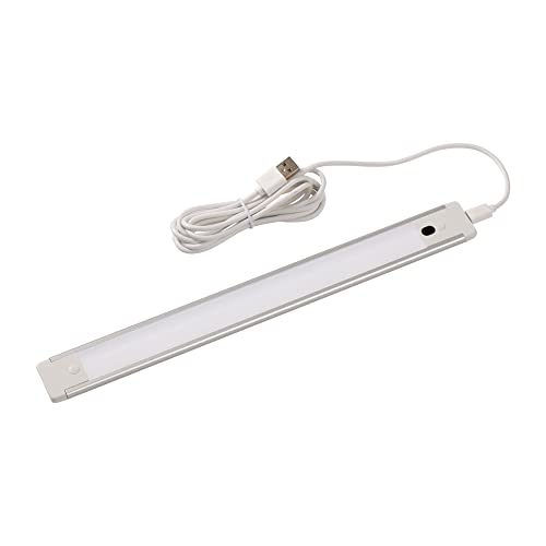 ELPA エルパ LEDバーライト(多目的灯) USB給電 30cm 電球色 プッシュスイッチで点灯・消灯 角度調節可能 導光板使用でスリムにムラなくし