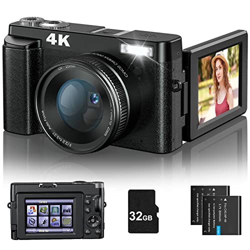 4K デジカメ デジタルカメラ オートフォーカス 4800万画素 4K解像度 ビデオカメラ フラッシュ タイムラプス 連写 HDMI出力可能 16倍デジ