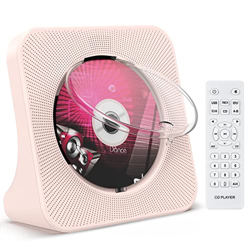 Gueray CDプレーヤー 卓上置き式 Bluetooth5.0 革新版 cdプレイヤー 1台多役 CDラジカセ CD/FM/USB/AUXなどに対応 CDラジオ 防塵透明カバ