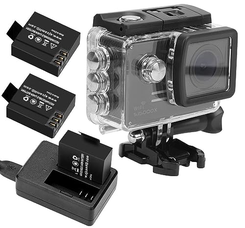 SJCAM正規品 SJ5000X ELITEバッテリ−3個付き（バッテリーケース付き） 2個同時充電器セット sj5000 シリーズ アクションカメラ SONY製CM