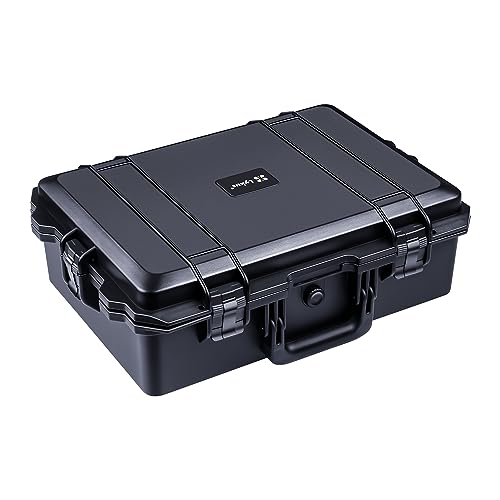 Lykus HC-5210 防水ハードケース 格子状カットスポンジが内蔵 内寸:52x36x18.5cm ラップトップ、小型ドローン、ビデオカメラ、アクション