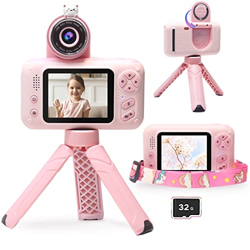 Yukicam キッズカメラ 三脚付き 子供用カメラ 小学生用 2.4 インチ ディスプレイ デジタルカメラ 初心者 コンパクトカメラおもちゃ お子
