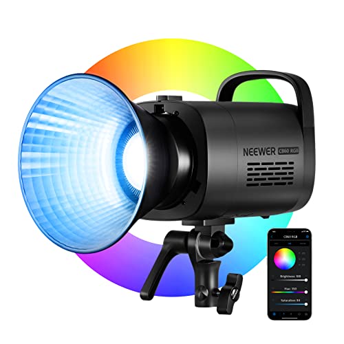NEEWER CB60 RGB 70W LED ビデオライト 2.4G & APP制御 フルカラー COBライト 連続照明撮影ライト スタジオライト 定常光ライト 1mで18000l